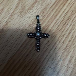 Silpada silver stone with petal pendant